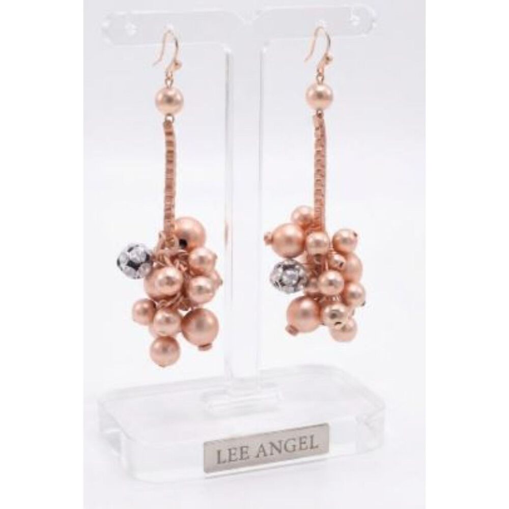 Lee Angle Neiman Marcus GOLD Fireball Metals Box Chain Drop Earrings NWT 145
